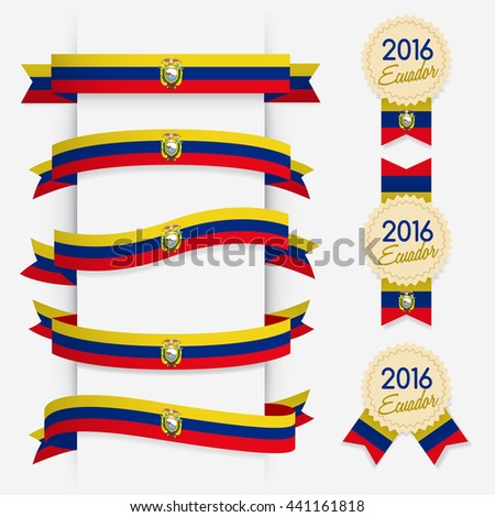 World Flag Ribbon : Vector Illustration