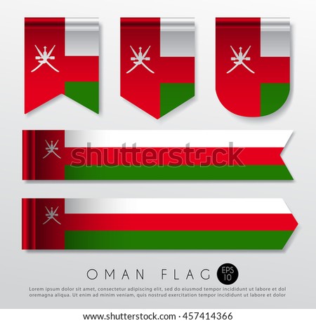 Set Of World Flag Ribbon Template : Vector Illustration