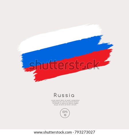 Flag of Russia in Grunge Brush Stroke : Vector Illustration