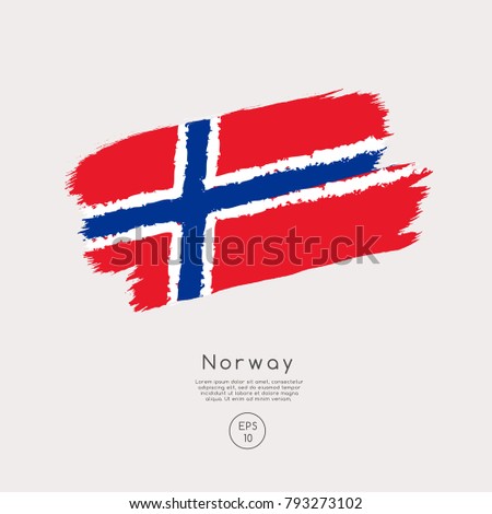 Flag of Norway in Grunge Brush Stroke : Vector Illustration