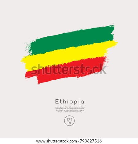 Flag of Ethiopia in Grunge Brush Stroke : Vector Illustration