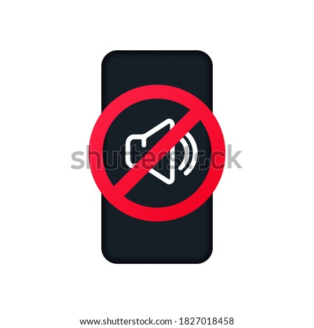 Silent mode icon for smart phone. Vector EPS 10. Isolated on white background