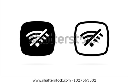No Wifi icon. Wifi network is not available vector icon. Connection problem filled. No internet signal. No Connection. Vector EPS 10. Isolated on white background.