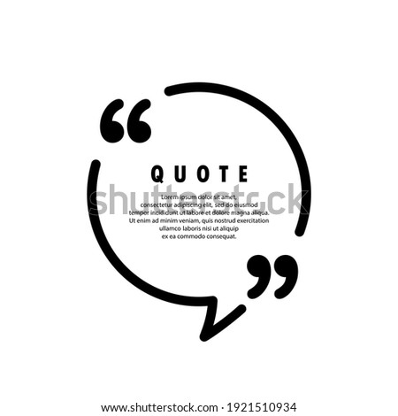 Quote icon. Quotemark outline, speech marks, inverted commas or talking mark collection. Blank for your text. Square shape. Vector EPS 10. Isolated on background