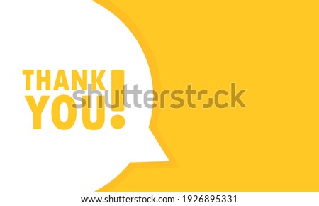 Thank you speech bubble banner. Can be used for business, marketing and advertising. Vector EPS 10. Isolated on white background 商業照片 © 