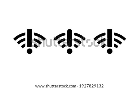 No signal internet icon. No Wifi sign. Wireless connections vector sign. No wireless connections. Vector EPS 10. Isolated on white background