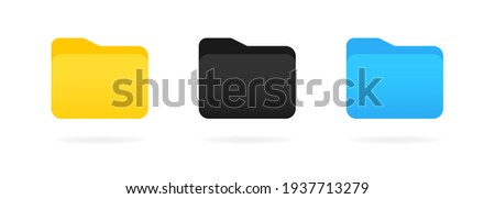 Folder icon set. Can be used for your website design, app, logo, UI. Vector EPS 10. Isolated on white background
