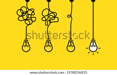Creative idea banner. Innovation ideas. Bulb icon. Vector EPS 10. Isolated on white background