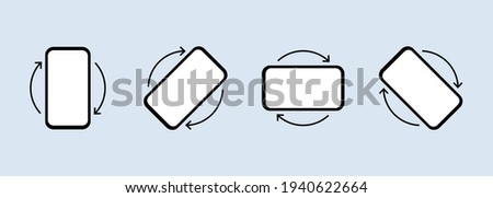 Rotate Mobile phone. Mobile screen rotation. Turn your device. Rotate smartphone icon set for web site or mobile app. Vector EPS 10