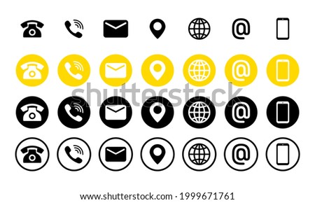 Contact us icon set. Communication symbol for your web site design, logo, app. Mail, phone, globe, address, com, email. Neumorphic UI UX white user interface web button. Neumorphism. Vector EPS 10.