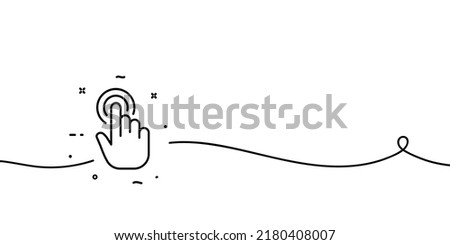 Touch control line icon. Gesture, hand, tap, press, push, button, screen, swipe, user, device, modern. Technology concept. One line style. Vector line icon for Business and Advertising.