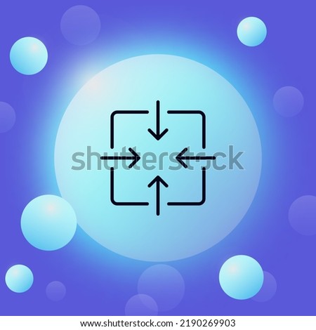 Zoom in and out button line icon. Screen, display, player, viewer, arrows, scale, metaverse, watch, control, window. Technology concept. Glassmorphism. Vector line icon for Business and Advertising.