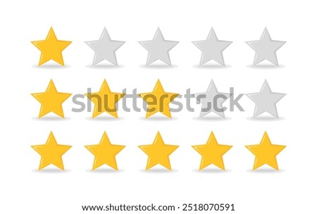 Star rating set icons. Flat style. Vector icons.