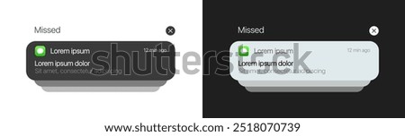 Push notifications icons. Message bubble icons. Flat style. Vector icons.