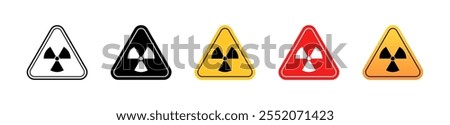 Set Radiation Road Signs. Flat Style. Vector icons