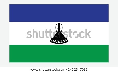 LESOTHO Flag with Original color