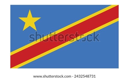 CONGO DEMOCRATIC REPUBLIC Flag with Original color