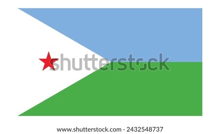 DJIBOUTI Flag with Original color