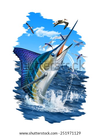 Marlin and Flying Fish