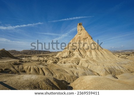 Similar – Image, Stock Photo Iconic mountain on Bardenas Reales in Navarra, Spain