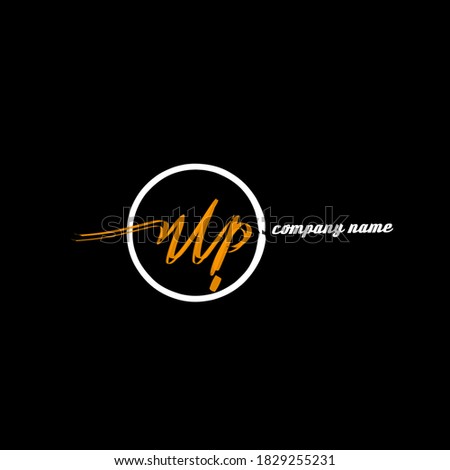 Initial mp logo handwriting vector
 Imagine de stoc © 