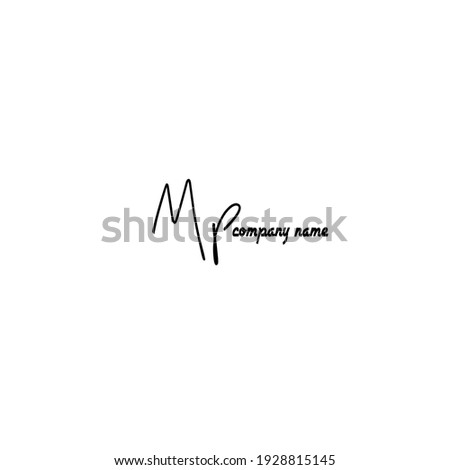 Initial Mp logo handwriting vector Imagine de stoc © 