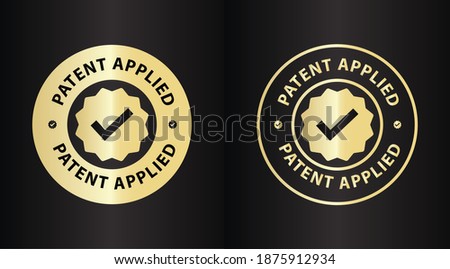 patent applied vector icon, golden elegant icon