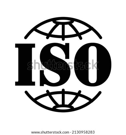 International Organization for Standardization logo. ISO vector icon