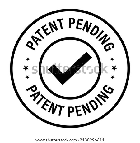 patent pending vector icon wirth tick mark, line art, black in color
