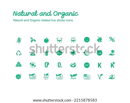 Natural and Organic Icons Green Fill icons