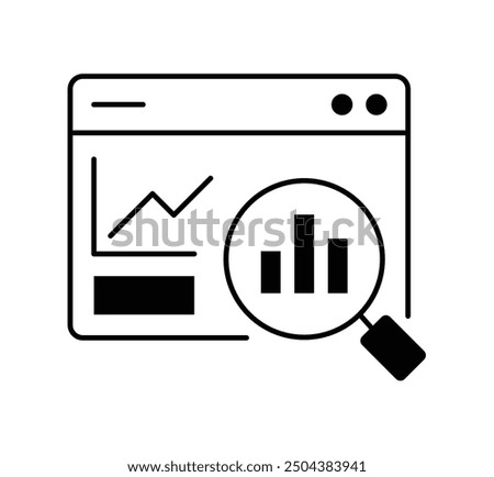 An icon representing the critical role of data-driven analysis, focusing on using data to make informed decisions, identify key trends, optimize business strategies, and enhance overall efficiency.