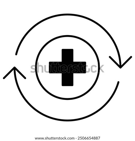 Self Healing Properties Icon Design. Represents Self-Healing Surface, Auto-Healing, Damage Recovery, Surface Repair. Vector icon.