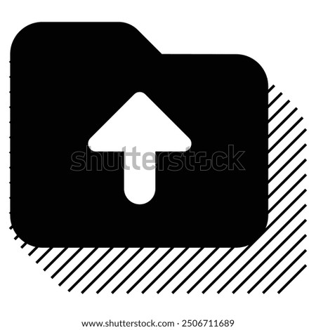 Folder With Up Arrow Icon Design. Represents Folder With Up Arrow, Upload, File, Directory. Vector icon.