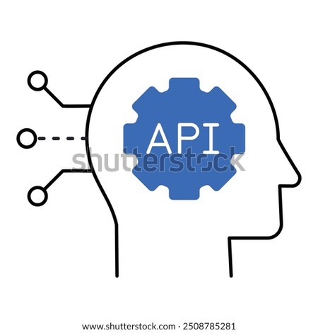 API Collaboration Tools Icon Design. Represents Efficiency, Data Management, Security, Modern Interface. Vector icon with editable Stroke.