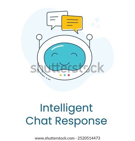 Intelligent Chat Response Icon Design. Representing Chatbots.AI Messaging.Smart Responses.Virtual Assistants. EPS icon.