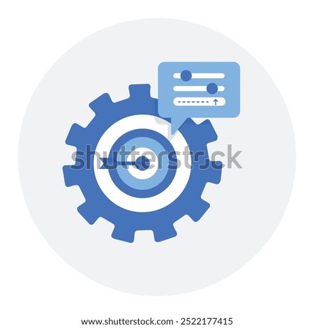 Response Accuracy Tuning Icon Design. Representing Response Improvement. Accuracy Calibration. Performance Optimization. Data Tuning. Vector icon.