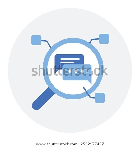 User Query Interpretation Icon Design. Representing Data Analysis. User Search. Query Processing. Information Retrieval. Vector icon.