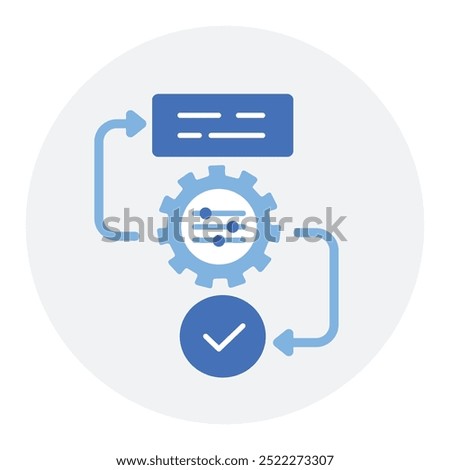 Multi-Prompt Coordination Icon. Representing AI Prompt Collaboration. Multiple Input Handling. System Prompt Coordination. AI Workflow Synchronization. Vector Editable icon.