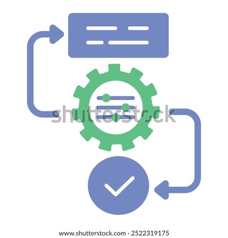 Multi-Prompt Coordination Icon. Representing AI Prompt Collaboration. Multiple Input Handling. System Prompt Coordination. AI Workflow Synchronization. Vector Editable icon.