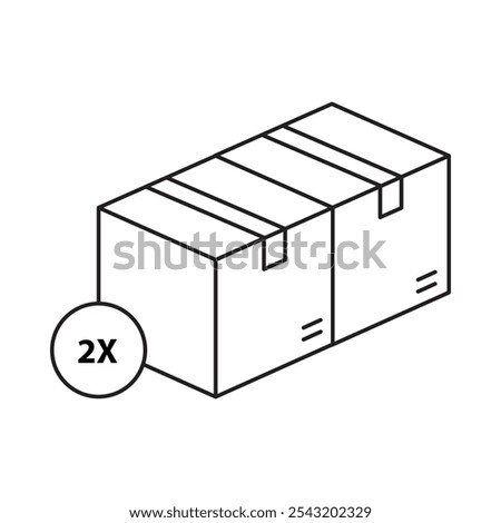 Double Box Icon – Two Boxes, Representing Secure Packaging, Protection, and Reinforced Shipping