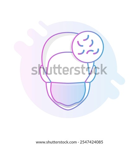 Fatigue Icon – Person with Mask and Tired Face, Representing Exhaustion, Stress, and Weariness