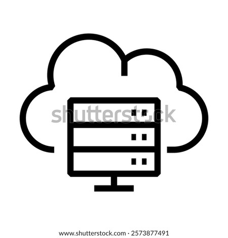 PDS Cloud for All Processes. Cloud Computing, Integrated Systems, Digital Workflow. Vector Editable Stroke Icon.