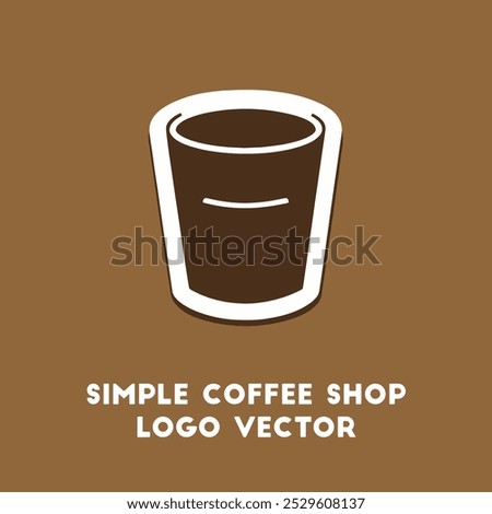 A simple illustration of a coffee cup logo for a coffee shop.