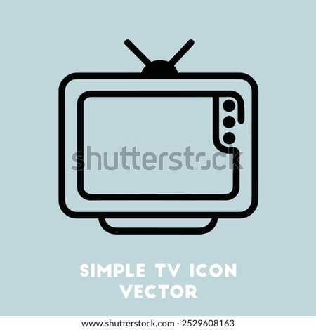 A simple line art illustration of a classic, old-fashioned television set.