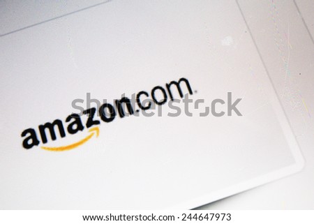 BANGKOK-January 16 2015: Amazon Logo on Laptop Screen. Amazon is an American electronic commerce company with headquarters in Seattle, Washington. It is the largest Internet-based retailer in America.