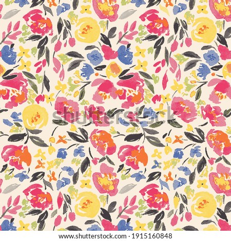 Beautiful vintage Floral pattern in the many kind of flowers. Tropical botanical Motifs scattered random. Seamless vector texture.fashion prints. Printing with in hand drawn style on pink flower