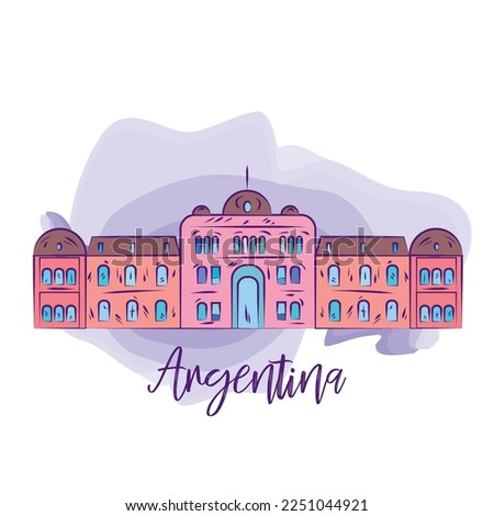Isolated casa rosada President house in Argentina Vector
