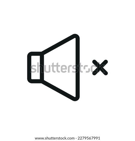 Volume Mute Icon Symbol Black Outline High Quality Vector. EPS10
