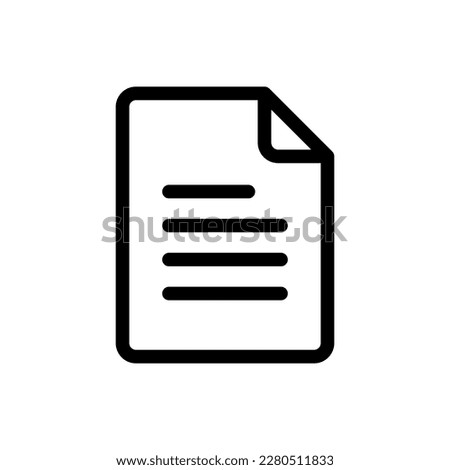 Document Icon Symbol Black Outline High Quality Vector. EPS10