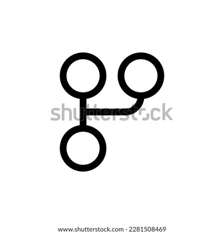 Branching Icon Symbol Black Outline High Quality Vector. EPS10